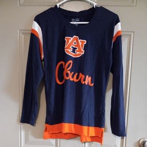 Champion Auburn Team print logo Woman Long Sleeve T Shirt Size M